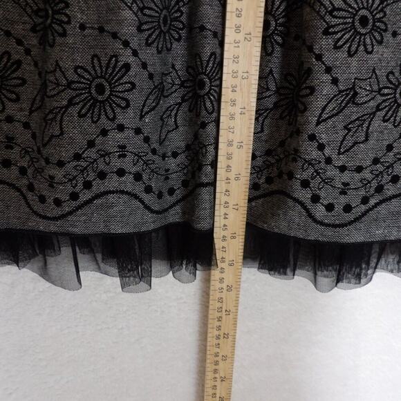 Joe Benbasset Mini Skirt Womens Size XS Floral Layered Tulle Hem Embroidered - Picture 7 of 7